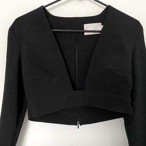 Solace London Plunge Long Sleeve Crop Top